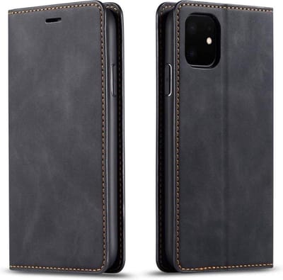 Geschikt voor Apple iPhone 12 Bookcase | Zwart | Pasjeshouder | Portemonnee hoesje