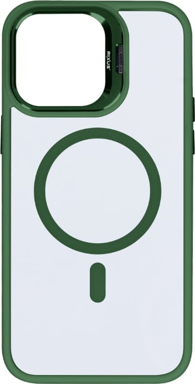 Rixus Classic 03 Case With MagSafe For Apple iPhone 13 Dark Green