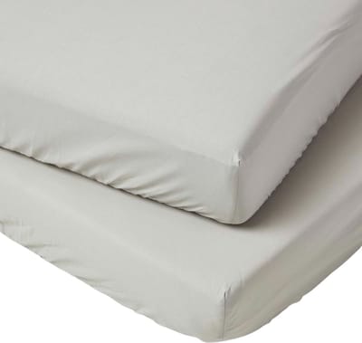 Homescapes Baby Hoeslaken Ledikant 60x120 cm – 2 stuks – Grijs – Egyptisch Katoen – OEKO-TEX®