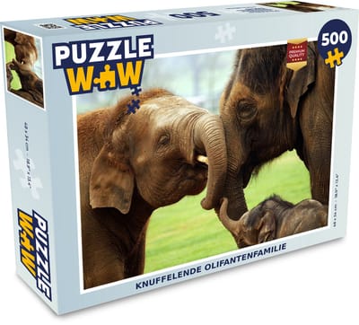Puzzel Olifanten - Dieren - Slurf - Legpuzzel - Puzzel 500 stukjes