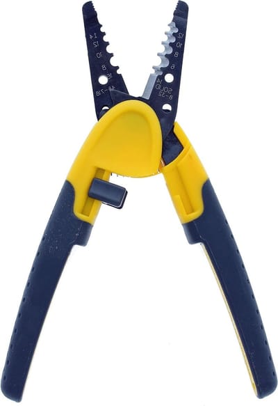 Draadstripper - Krimptang - Elektra klussen - Veiligheidsvergrendeling - 6-14 AWG - Blauw Geel