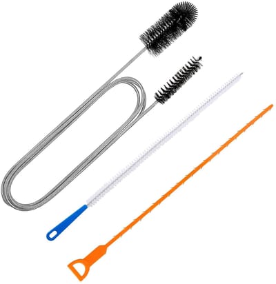 Dailygoods- Afvoerreinigingsset 3-delig - Roestvrij Stalen Frettenborstel - Kunststof Afvoerontstopper - Herbruikbare Reinigingsborstel - Effectieve Verstopking Verwijdering - Afvoerreiniger