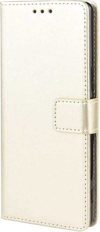 HB Hoesje Geschikt voor Motorola Moto E6 Plus - Portemonnee Book Case - Kaarthouder & Magneetlipje - Goud