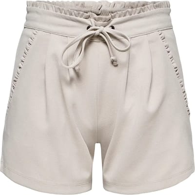 Jacqueline de Yong beige dames broek   Regular fit   Steekzakken   Ruches patroon   Elastische boord   Regular waist Beige XS