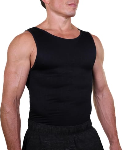 Apparel Compressieshirt EliteSlim, voor heren, voor het verbergen van gyneocomastie/borstvorming, moobs, borstweefsel, buik, afslankende shapewear