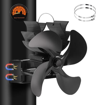 Luxe Kachelventilator, voor houtkachel of open haard, milieuvriendelijk en efficiënt