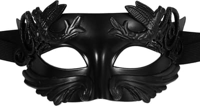 SnelShoppen - Venetiaans masker voor heren zwart antiek Grieks Romeins gemaskerd bal oogmasker kostuum Halloween carnaval burlesque party