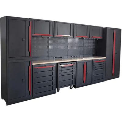 HBM expert modulair werkplaatssysteem, 17-delig, zwart rood