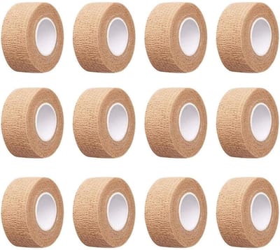 EXCITAT 12 stuks - Verband - Elastisch verband - Zelfklevend - Geschikt voor knieën, enkels, polsen en andere lichaamsdelen - 2,5 cm x 4,5 m