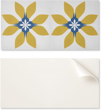 Zelfklevende vinyltegels met bloemen- en bladerenmotief, 6x60x30 cm