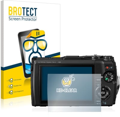 BROTECT - Screenprotector voor Olympus Tough TG-5 - Folie Beschermfolie transparant 2 Stuks