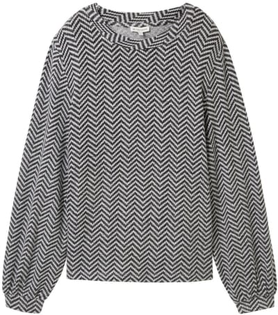 Tom Tailor - Shirt met lange mouwen en patroon - Maat XL - printed heringbone structure