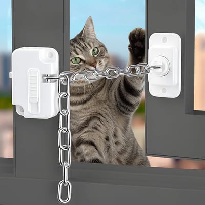 Veiligheidsraamvergrendelingen voor Kinderen en Huisdieren - 2 Stuks, Verstelbare Zelfklevende Raamlimieten voor Houten, Metalen en Schuiframen zonder Boren