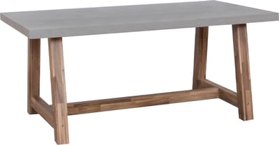 Fonteyn Tuintafel Monda 180 x 100 cm Betonlook/Acacia - Tuintafel en Bijzettafel voor Tuin, Terras en Balkon
