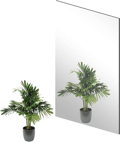 Grote Zelfklevende Spiegel van 40 x 30 cm, Frameless Glans Spiegel voor Badkamer, Slaapkamer en Woonkamer Decoratie