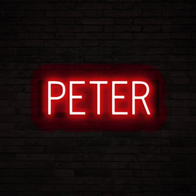 PETER - Neon LED Lamp Kinderkamer | SpellBrite | 49,15 x 16 cm | 6 Dimstanden & 8 Lichtanimaties | Naamlamp Wandlamp Neon Verlichting