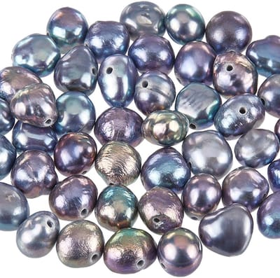 53 Stuks 5~7mm Barokparels van Zoetwater voor Sieraden Maken - Natuurlijke Cultuurparels in Donkerblauw voor Kettingen en Armbanden DIY