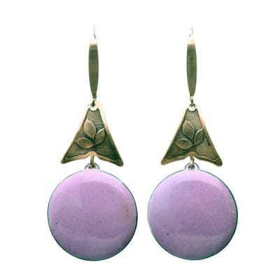 Bela Donaco - Oorbellen Enamel – Glas Emaille – Bohemian – Lila – Koper