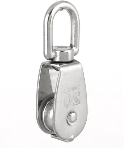 Enkele Katrol - Draaibaar Oog - Touw Hijsen - Roestvrij Staal - 20 mm - Zilverkleurig