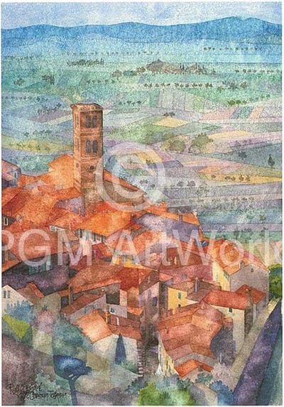Kunstdruk Ralf Westphal - Cortona, Umbrien 50x70cm
