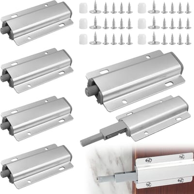 Set van 6 Magnetische Drukdeuren Openers met 24 Schroeven voor Meubels en Kasten, Ideaal voor Gemakkelijk Toegang en Gebruiksgemak