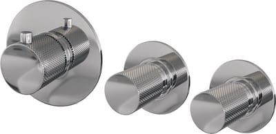 Brauer Chrome Carving inbouwthermostaat en 2 stopkranen met in- en afbouwdelen chroom