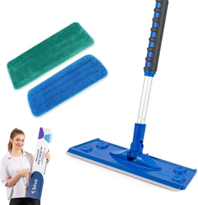 Silva Microvezel Dweil - Dweilsysteem 2in1 Set - Vloerwisser - Vloermop- Voor Muur en Nat Gebruik - Mop - 42 cm Wisbreedte