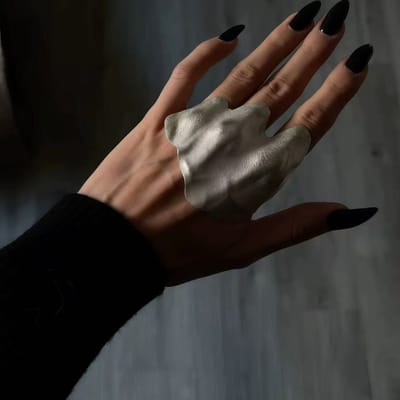 Overdreven Metaal Onregelmatig Kreukel Gewricht Ringen Vrouwelijk Uniek Ontwerp Dagelijkse Accessoires Bedel Sieraden Bescherm Gewrichten Ring Cadeau brown
