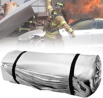 Branddeken - Nooddeken - Voertuig Brand - Dubbelzijdig Siliconen - 6x9 m - Grijs