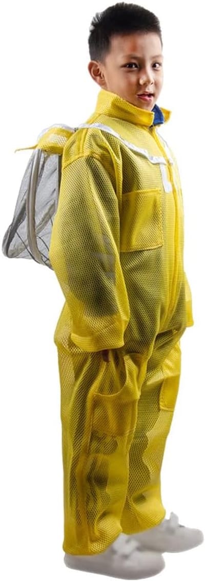 ZffXH Full Body Ventilated Beekeeping Suits Children Children Beekeeping Protective Cotton Suit/Self-supporting Fencing Veil Cap -- M 130CM