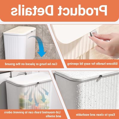 Opknoping Compostbak - Keuken Vuilnisbak - Afval Beheer - Dubbele Opening - 8 Liter - Wit