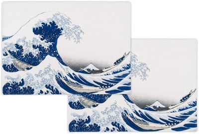 Lanzfeld MuseumEditions - Katoenen Placemats - Set van 2 - Placemat - Kunst - Museum Kwaliteit - Hokusai - The Great Wave of Kanagawa