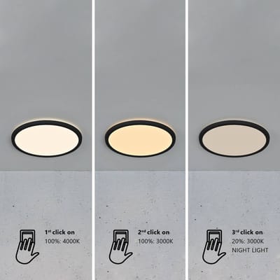 Nordlux LED plafondlamp Oja 29 IP54 3.000/4.000 K zwart