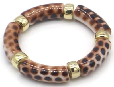 armband in panterprint met goud detail - elastisch - cadeau tip - kerst