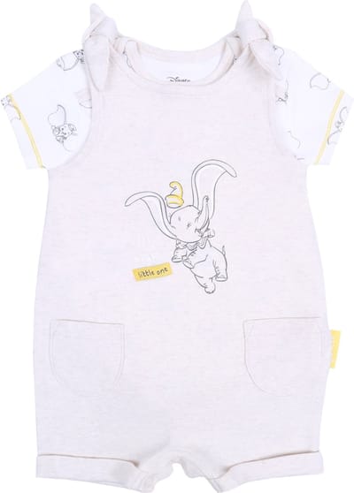 Beige en gemêleerde baby rampers + romper DUMBO