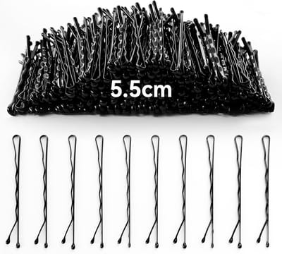 SnelShoppen - Pack van 200 Zwarte Haarspelden 5.5 cm van Duurzaam Metaal voor Buns, Haarstyling en Dagelijkse Stijlen, Veelzijdige Haaraccessoires voo