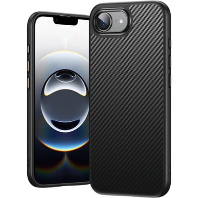 CaseBody Apple iPhone 16e / 17e  Carbon Fiber Hoesje Zwart