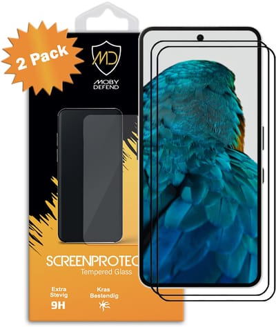 2-Pack MobyDefend Screenprotectors - Geschikt voor Nothing Phone (3a) - Screensavers Met Zwarte Randen - Gehard Glas