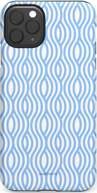 Casetastic Hoesje Geschikt voor Apple iPhone 11 Pro Max - Stijlvolle Beschermende Duo-layer Case - Zeegolf Patroon