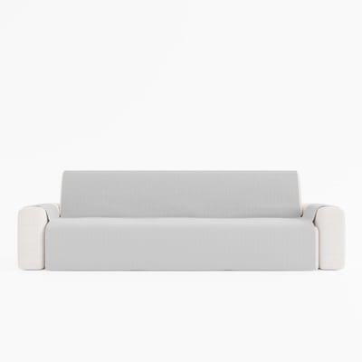 Zijde sofa hoes voor 4-zits bank - 220 cm - Lichtgrijs, ademend en gewatteerd