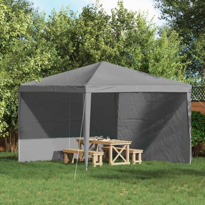 vidaXL - Party - Tent - Zijwand - 2 - st - 300 - x - 195 - cm - Lichtgrijs - PE - en - staal