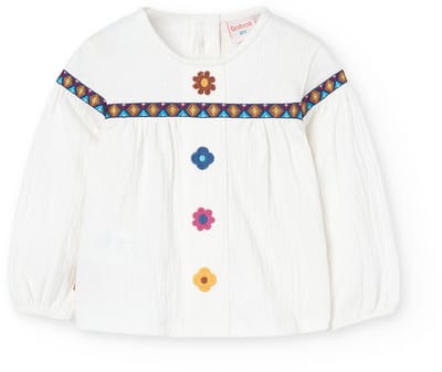 Boboli Knit T-shirt Met Lange Mouwen Wit 12 Months Meisjes