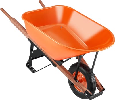 Kruiwagen - Tuinkruiwagen - Laadvermogen 150 kg - Inhoud 170 l - Eenwielig - Metalen handvatten - Wieldiameter 40,6 cm