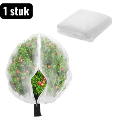 1 stuks - Insectennetten - Insectengaas Zakken voor Planten - Ademend Beschermingsnet voor Groenten en Fruit - Herbruikbare Netten voor Kas en Moestuin - Ritssluiting - Wit