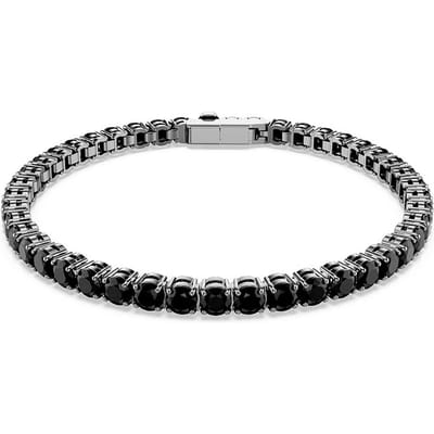 Swarovski Matrix tennisarmband 5696030 | zwarte armband voor dames, sierraad met zwarte tinten en moderne stijl