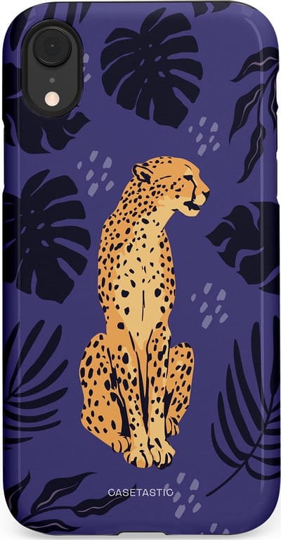 Casetastic Hoesje Geschikt voor Apple iPhone Xr - Stijlvolle Beschermende Duo-layer Case - Cheetah elegantie