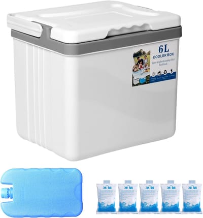 IJsbox - Koelbox - Outdoor Activiteiten - Efficiënte Temperatuurregeling - 6 Liter - Wit