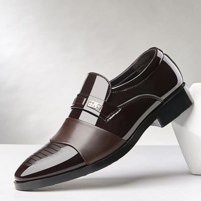 Leren schoenen Heren zakelijke schoenen Grote maten Mouw voeten Plus fluwelen katoenen schoenen Herenschoenen All-match Casual Trouwschoenen 48 black