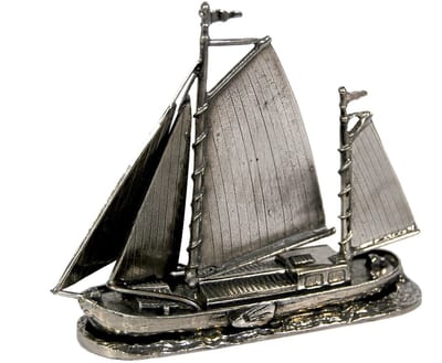 Tinnen Miniatuur Klipper - Miniatuur schip - Unieke Maritieme decoratie en cadeau - Pensioen schipper - jubileum -