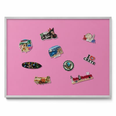 Tulup Magneetbord met Zilveren Frame - Roze Magnetisch Bord in Verschillende Kleuren - 80 cm x 60 cm - Roze kleur - Magneetbord met Effen Frame - Magnetisch Bord Decoratief - Magneetbord Multifunctioneel